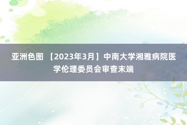 亚洲色图 【2023年3月】中南大学湘雅病院医学伦理委员会审查末端